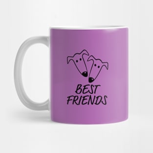 Two Greyhounds Best Friends Mug